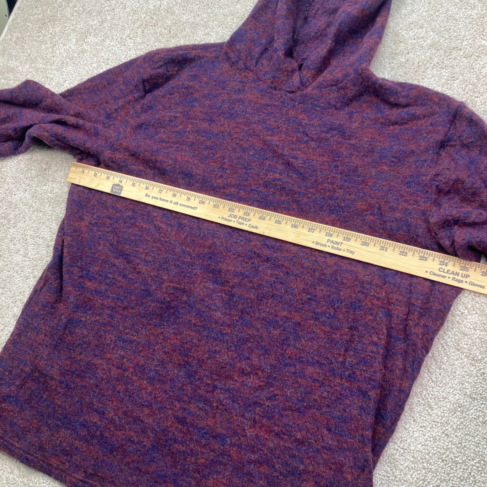 Appalachian Gear Company Men Xl Hoodie Purple 100% Alpaca Wool All-Paca Layer — image 4 of 6